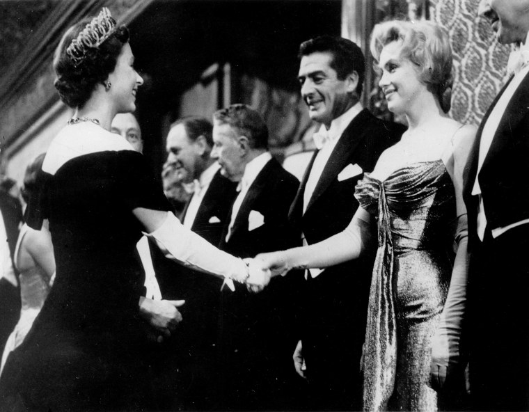 Marilyn Monroe meets Queen Elizabeth II in 1956
