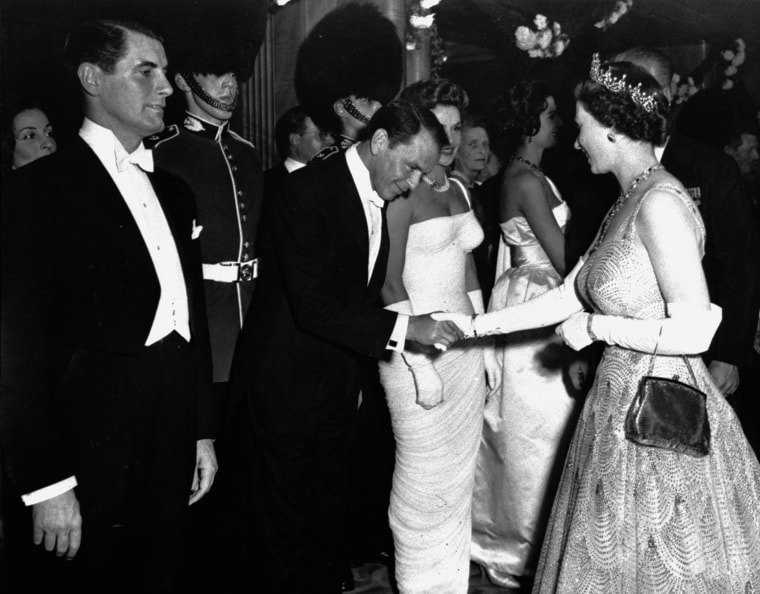 Frank Sinatra meets Queen Elizabeth II in 1958