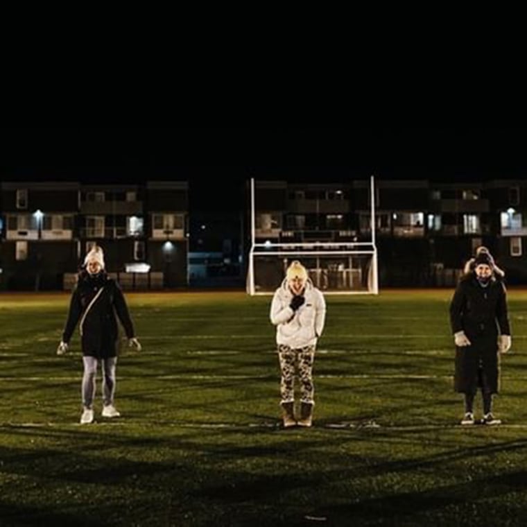 Massachusetts moms gather in a field to scream and release stress