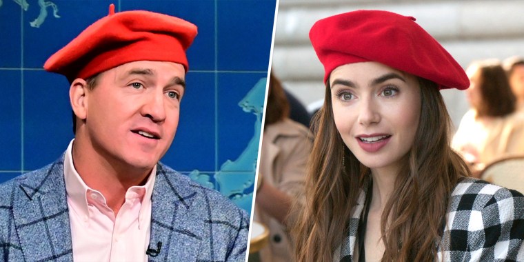 Ooh la la! Lily Collins responded to Peyton Manning's "SNL" skit and it looks like she got a kick out of it.