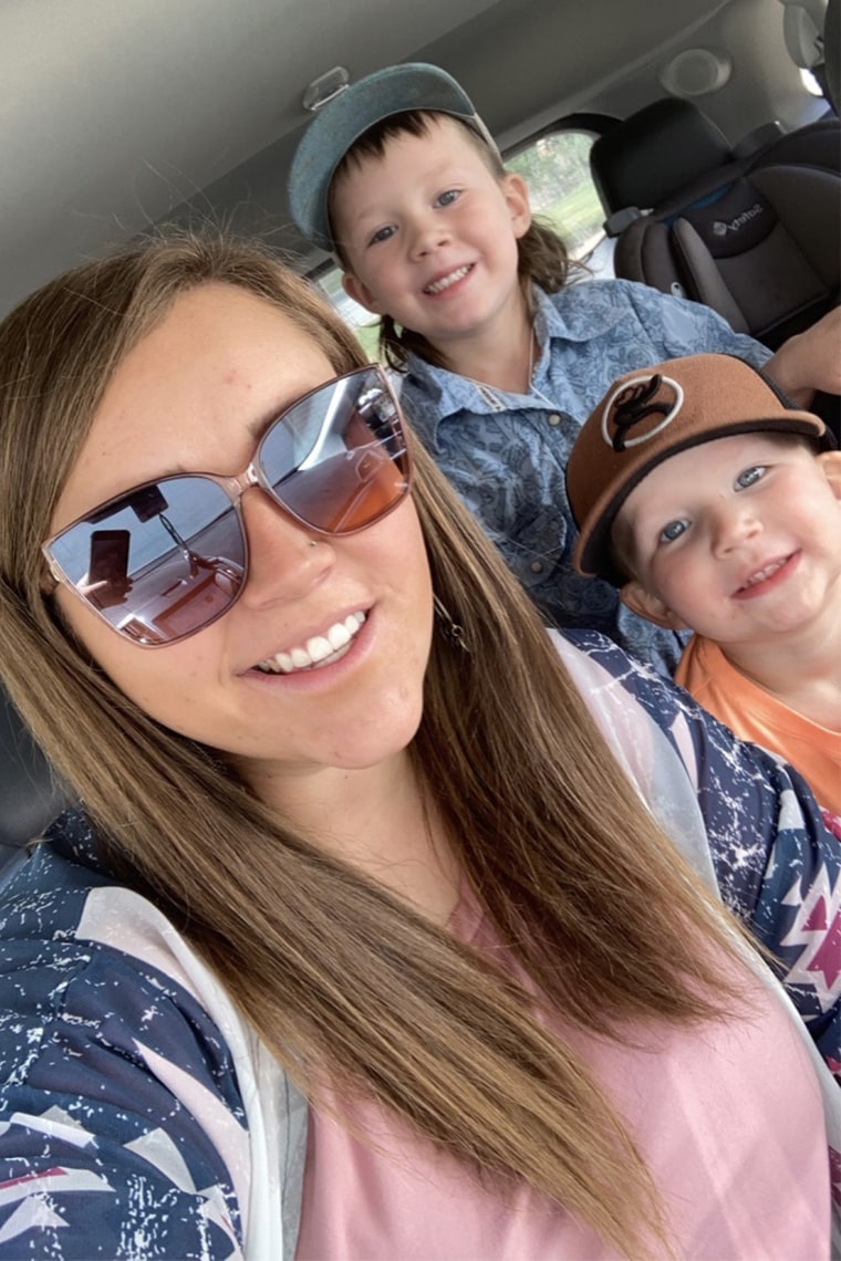 Taylor Bliss with her sons, Bentley and Caydin.