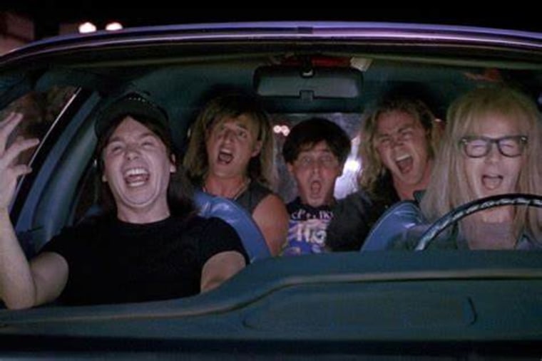 Wayne, Garth and their pals exude pure joy while singing along to Queen's "Bohemian Rhapsody."