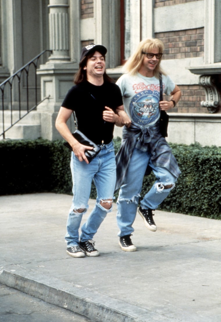 “These two guys just delighted in being alive,” director Penelope Spheeris said of Wayne and Garth. “They were the essence of joie de vivre. They didn’t have a care in the world. And if we can watch that, and try to live our lives that way, boy, wouldn’t it be nice.”