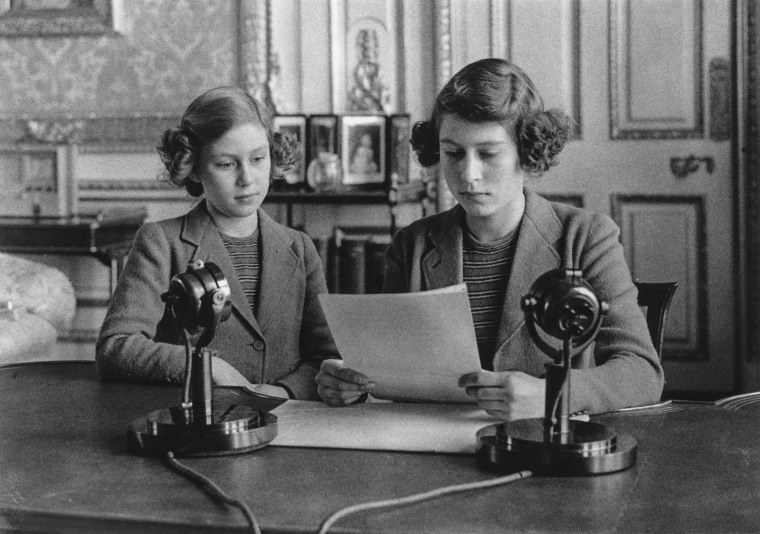 Princesses Elizabeth and Margaret make a broadcast to the children of the Empire during World War II on Oct. 10, 1940.