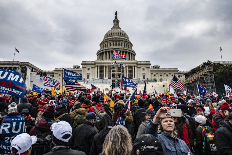 Pro-Trump supporters storm the U.S. Capitol following a rally with President Donald Trump on Jan. 6, 2021.