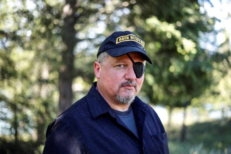 Image: Oath Keepers militia founder Stewart Rhodes poses during an interview session in Eureka, Mont., on June 20, 2016.