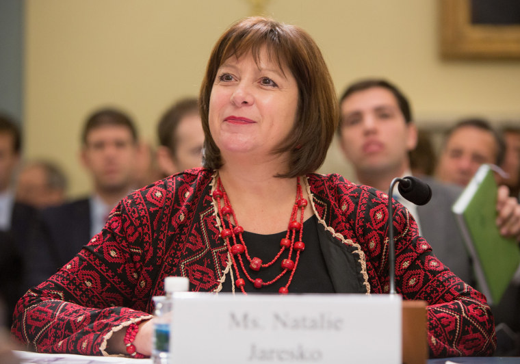 Natalie Jaresko speaks on Capital Hill in 2017.