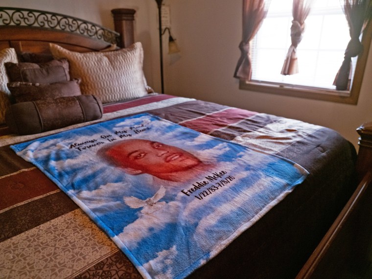 A memorial blanket for Freddie.