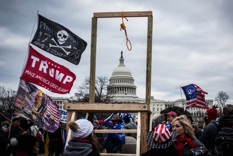 Trump supporters near the  Capitol, on Jan. 6, 2021.