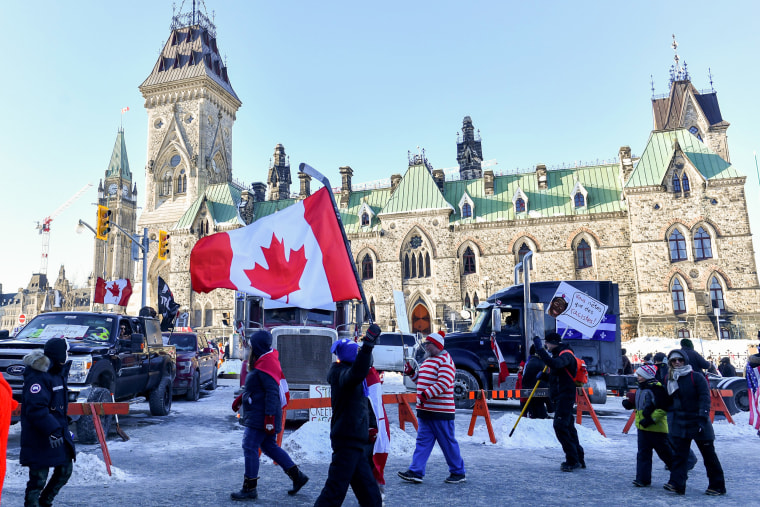 Image: Truckers Protest Vaccine Mandates In Cities Across Canada