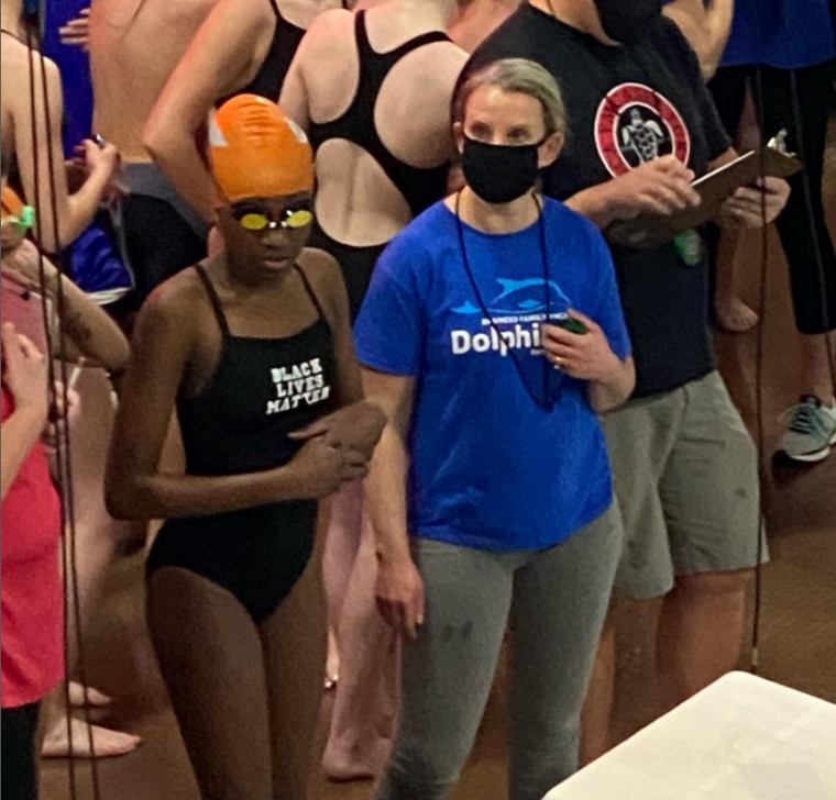 A 12-year-old Black swimmer was nearly disqualified from a meet in Superior, Wisconsin, for wearing a Black Lives Matter swimsuit.