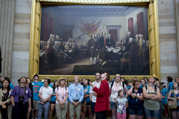 Image: Visitors tour the Capitol on May 18, 2017.