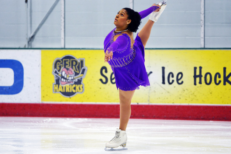 Olivia Alexander, who has skated since preschool, performs at Diversify Ice's Juneteenth fundraiser in 2021.