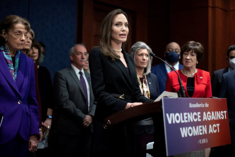 Image: FILE PHOTO: Angelina Jolie at the U.S. Capitol for the Violence Against Women Act in Washington