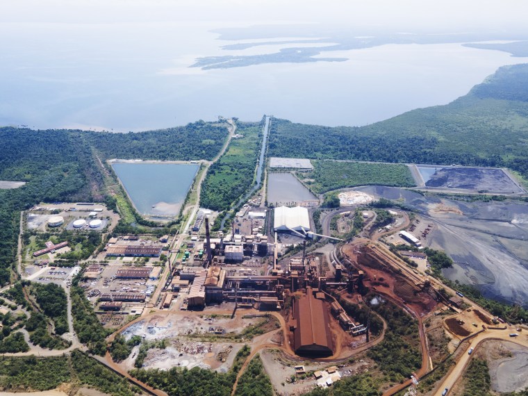 The nickel mine run by the Swiss-based Solway Investment Group stands next to Izabal Lake in El Estor in the northern coastal province of Izabal, Guatemala on Oct. 25, 2021.