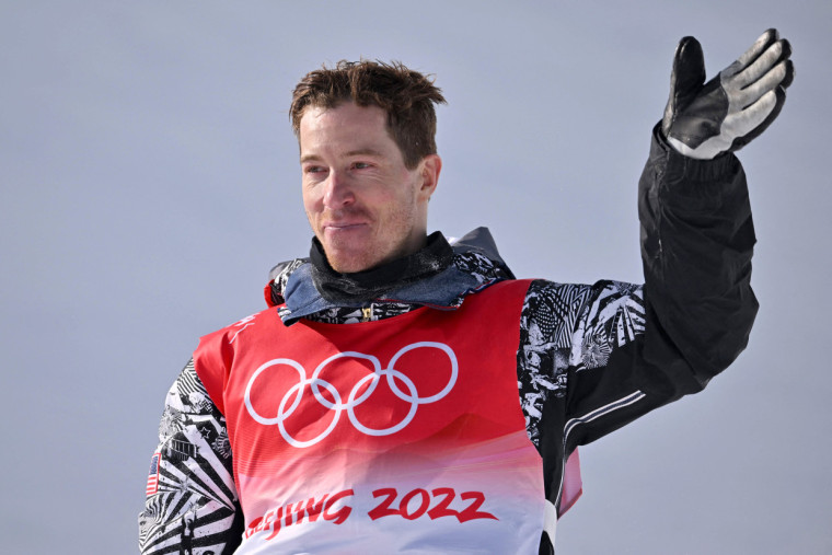 USA's Shaun White gestures after his run in the snowboard men's halfpipe final run during the Beijing 2022 Winter Olympic Games at the Genting Snow Park H & S Stadium in Zhangjiakou on Feb. 11, 2022.