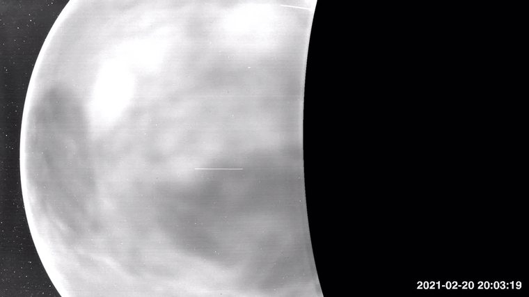 As Parker Solar Probe flew by Venus on its fourth flyby, its WISPR instrument captured these images, strung into a video, showing the nightside surface of the planet.