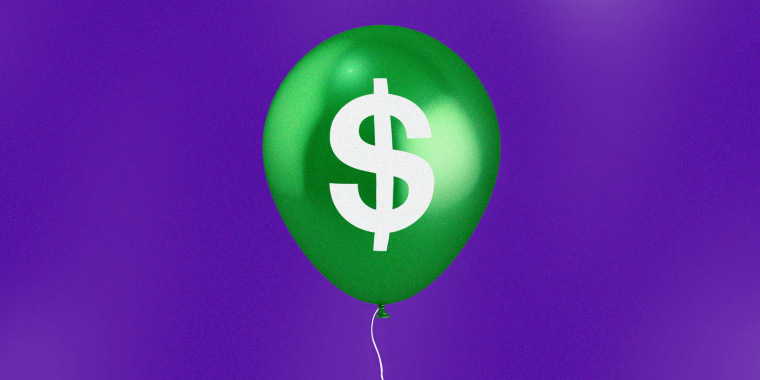 Photo Illustration: An inflated balloon with a dollar sign