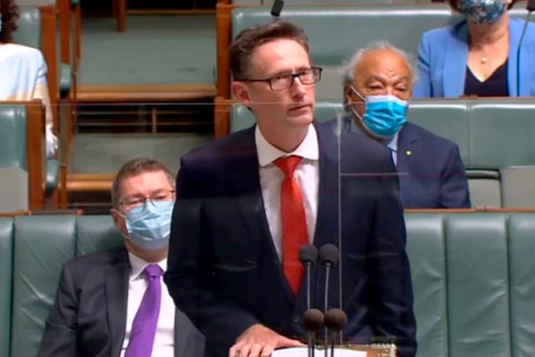 Australian MP Stephen Jones delivered an impassioned speech during debate on the federal government's religious discrimination bill.