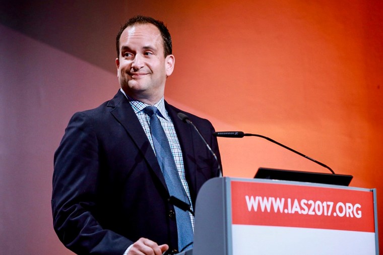 Dr. Raphael J. Landovitz speaking at the International AIDS Society conference in Paris in 2017