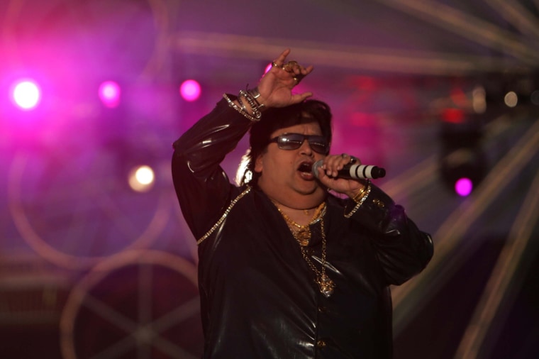 Image: Bappi Lahiri performs in Mumbai on Jan. 13, 2007.
