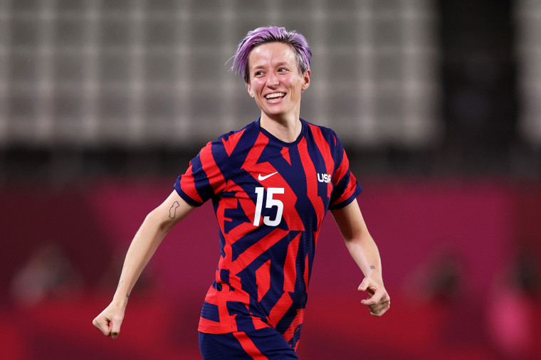 Megan Rapinoe of Team United States celebrates their side's victory after the Women's Bronze Medal match between United States and Australia at the Tokyo 2020 Olympic Games on Aug. 5, 2021.