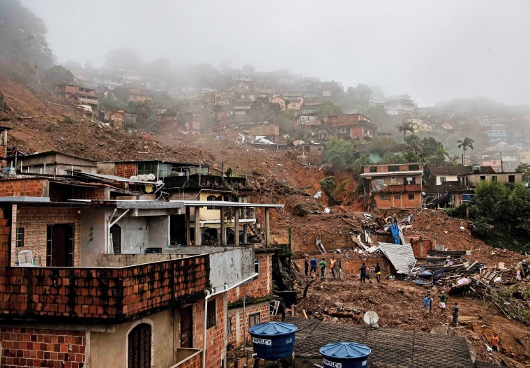 The mudslide in Petropolis, Brazil