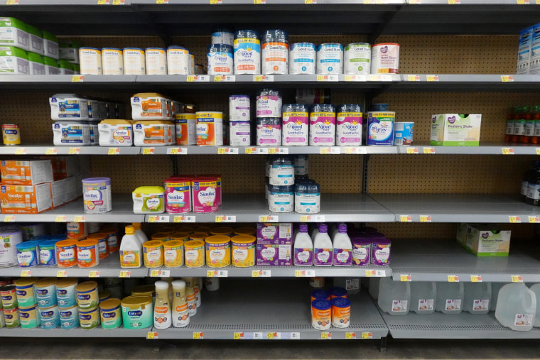Image: Baby formula, on display at a store in Chicago on January 13, 2022, has been in short supply in many stores around the country for several months.