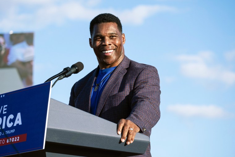 Herschel Walker speaks during former President Donald Trump's Save America rally in Perry, Ga. on Sept. 5, 2021.