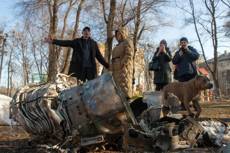 Image: fragments of military equipment in Kharkiv, Ukraine