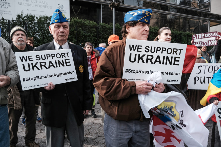 Image: Activists Hold A Pro-Ukraine Rally Outside The United Nations