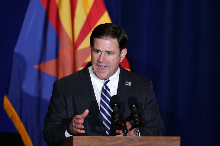 Image: Arizona Gov. Doug Ducey in Mesa in 2020.