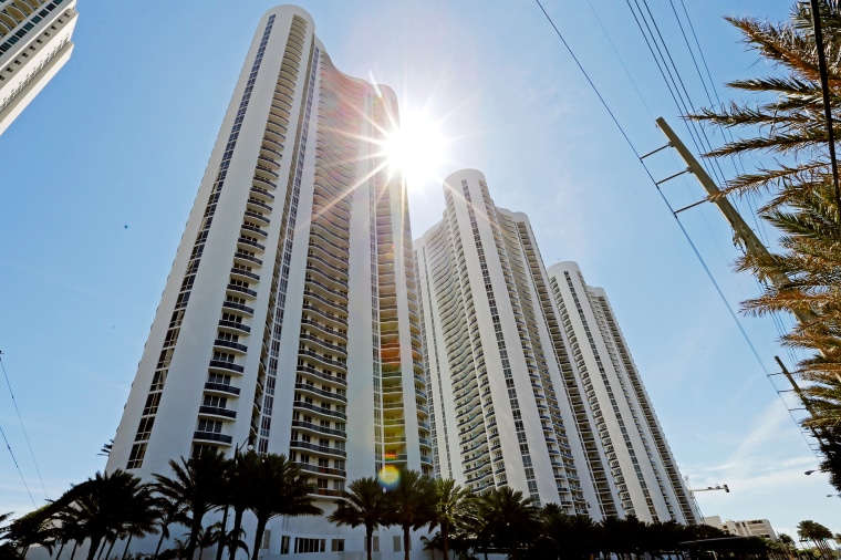 From left, Trump Towers I, II and III are  shown in Sunny Isles Beach