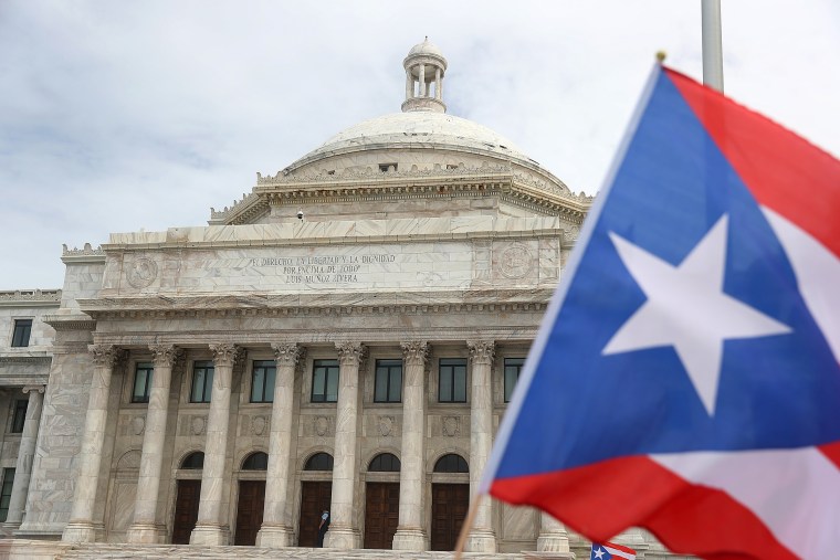 Image: The Puerto Rican Capitol building in Old San Juan, Puerto Rico, on August 1, 2019.