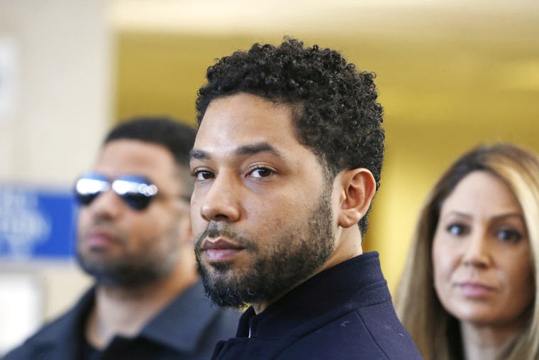 Jussie Smollett after his court appearance at Leighton Courthouse