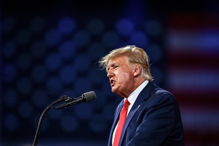 Image: Former President Donald Trump speaks at the Conservative Political Action Conference 2022 (CPAC) in Orlando, Fla, on Feb. 26, 2022.