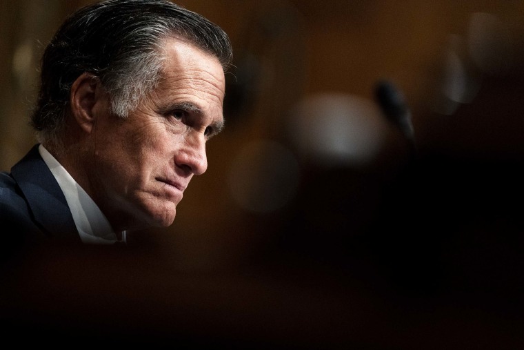 Senator Mitt Romney attends a Senate Health, Education, Labor, and Pensions Committee hearing on July 20, 2021 in Washington, DC.