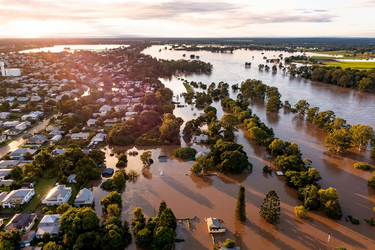 Flood in Maryborough in Queensland, Australia, on Feb. 28, 2022.