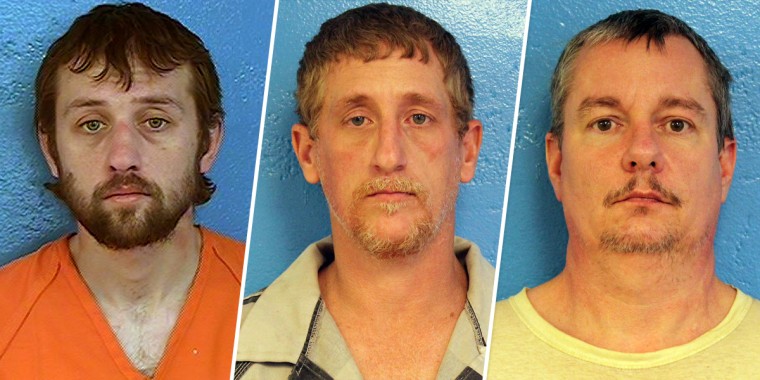 From left, Tobias Wayne Carr, Timothy Allen Sarver, and Johnny Shane Brown.