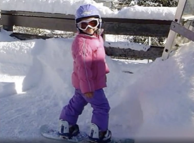 Chloe Kim working on her craft as a young child.