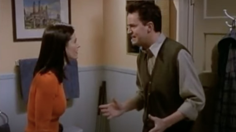 Monica and Chandler attempt to hide their relationship from their friends.