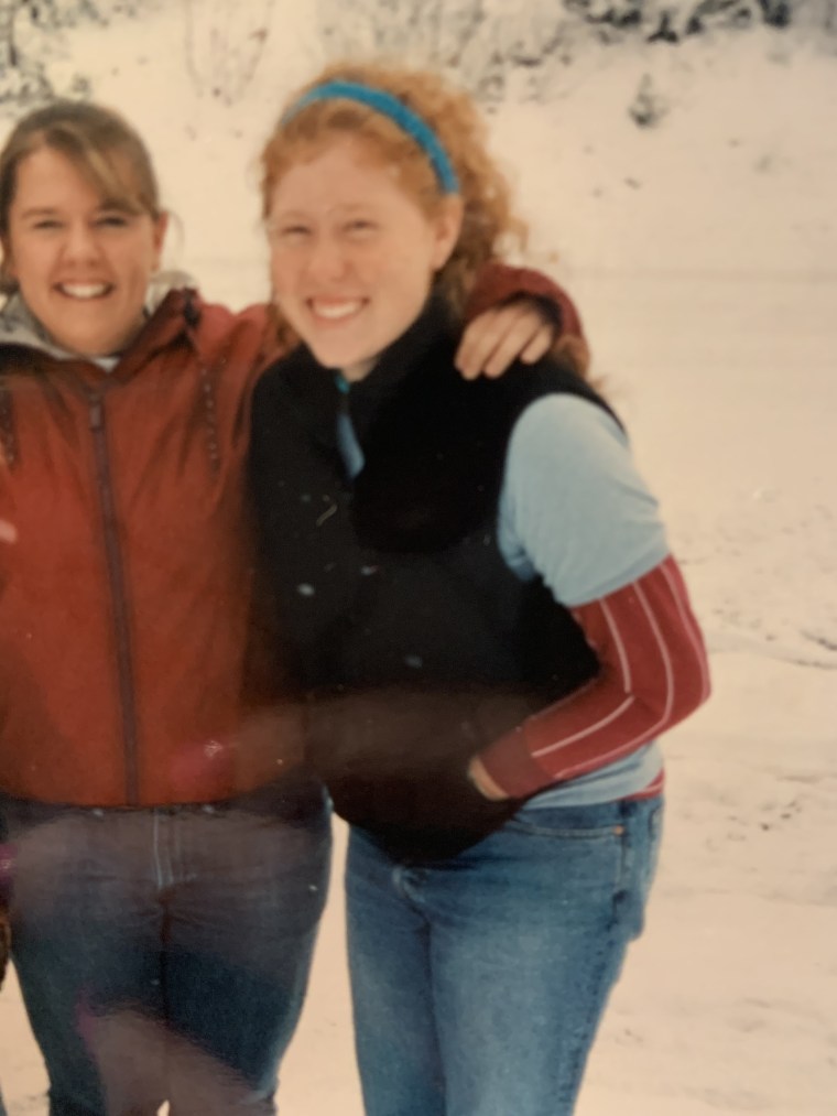The writer (right) and her best friend, Lacey, as teenagers. 