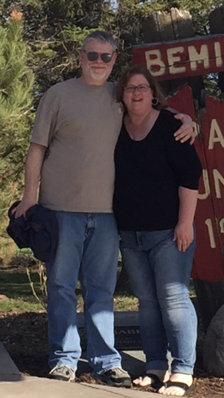 Lokken, before her weight loss, poses with her husband, Josh.