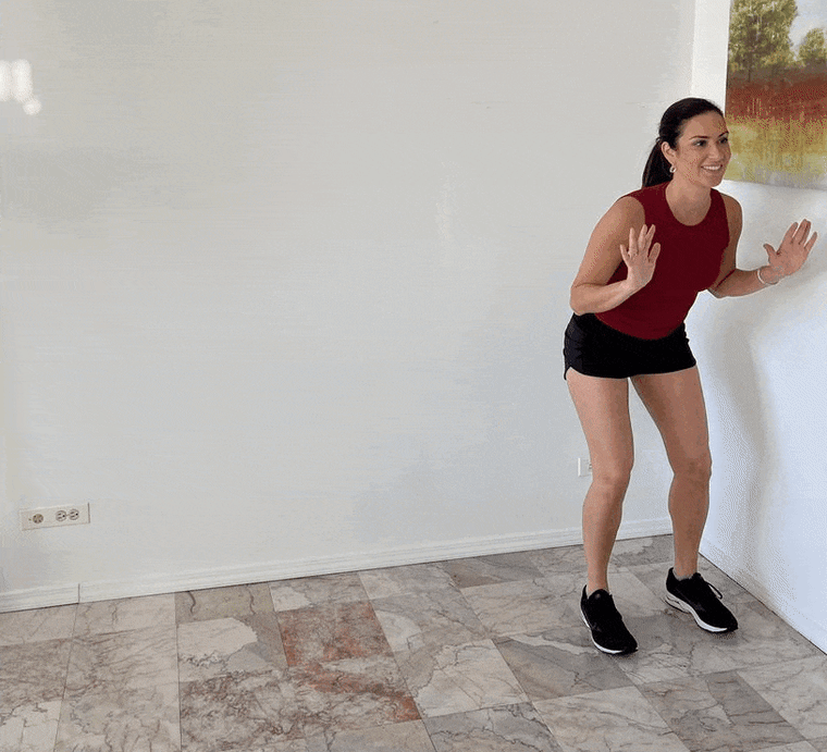 Side shuffle with jump squat
