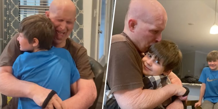 Kevin Eubanks' reaction to hugging his grandsons was an emotional one.