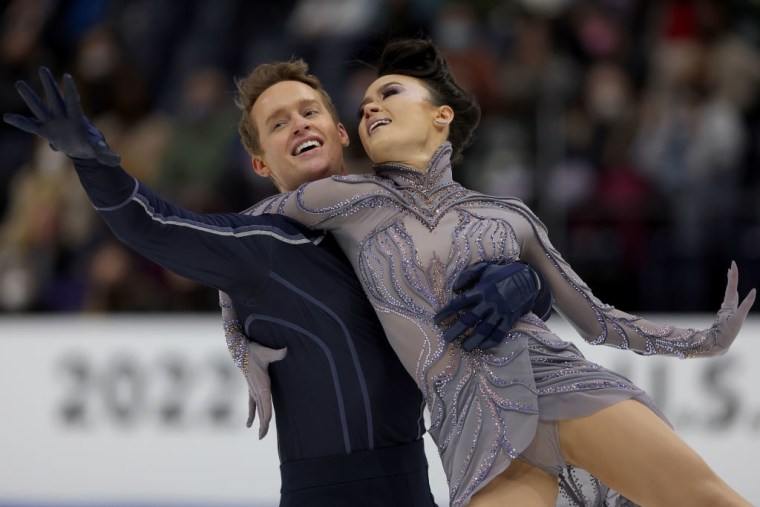 Madison Chock and Evan Bates ice dancing