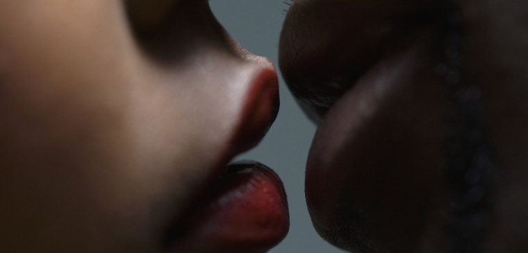 Close up of couple about to kiss