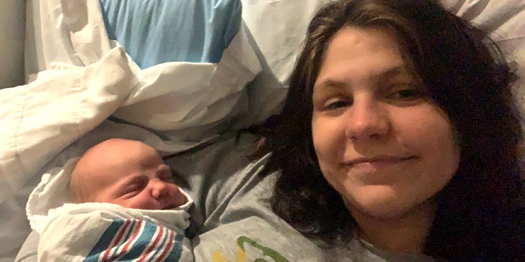 Teagan Brill gave birth to her son just one week after finding out she was pregnant. 