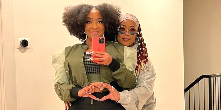 There's a baby on the way! Jesseca “BB Judy” Dupart, pictured in front, announced that she is expecting a child with her fiancée, Da Brat.