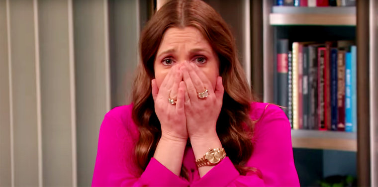 Drew Barrymore reacts to her big birthday treat on Tuesday's episode of her eponymous talk show. 